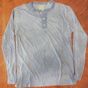 Billy Reid Men's LS Henley Shirt, Sz M, Blue/Teal, LNWOT